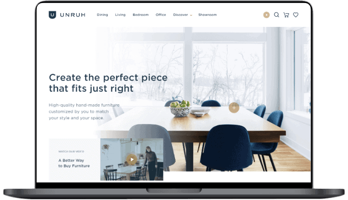 unruh furniture - website design